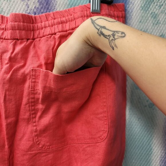 Talbolts Coral Pink Tie Waist band trousers - Picture 4 of 4